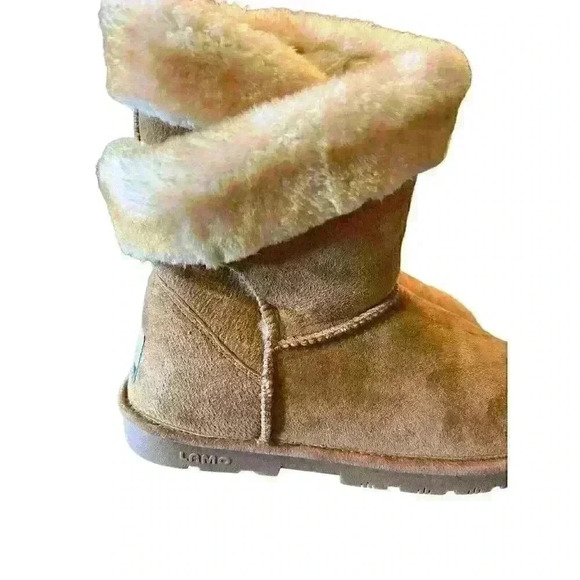 LAMO Essential Women's Size 10 Chestnut Suede Faux Fur Ankle Boots - Picture 8 of 13